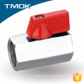 TMOK brand DN10 Female BSPT Thread chrome plated surface brass ball PTFE sealed brass mini ball valve